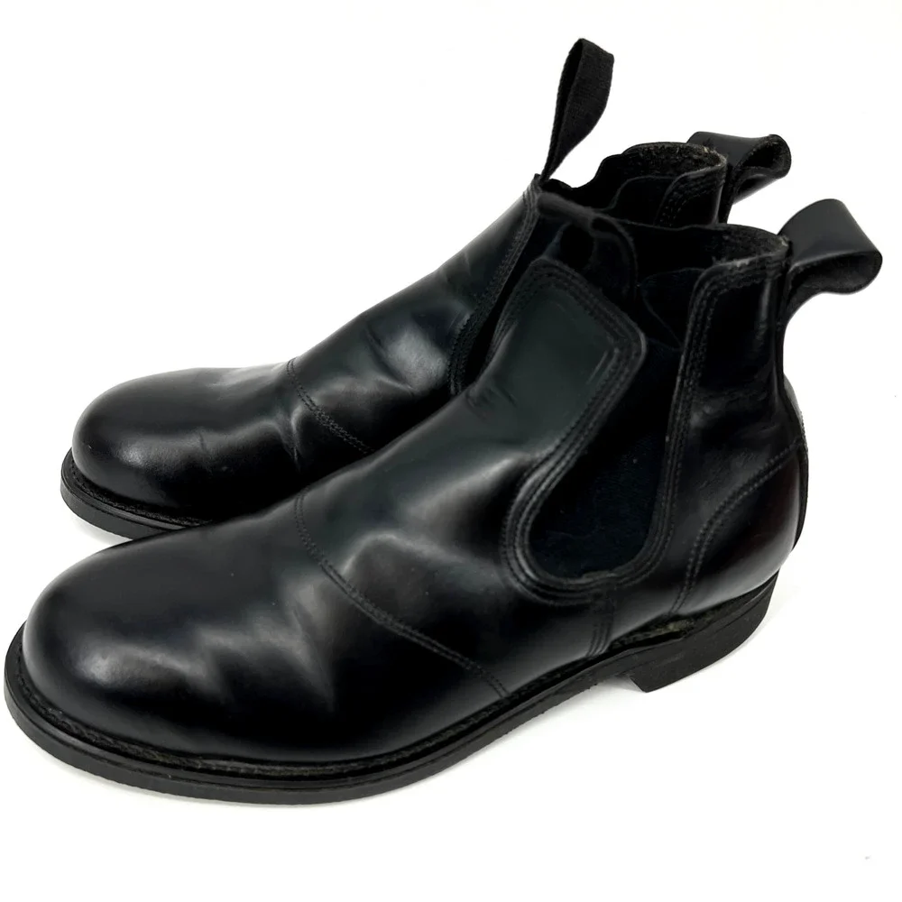 VTG 90s Addison Biltrite Black Leather Steel Toe Ankle Chelsea Boot Men 7D